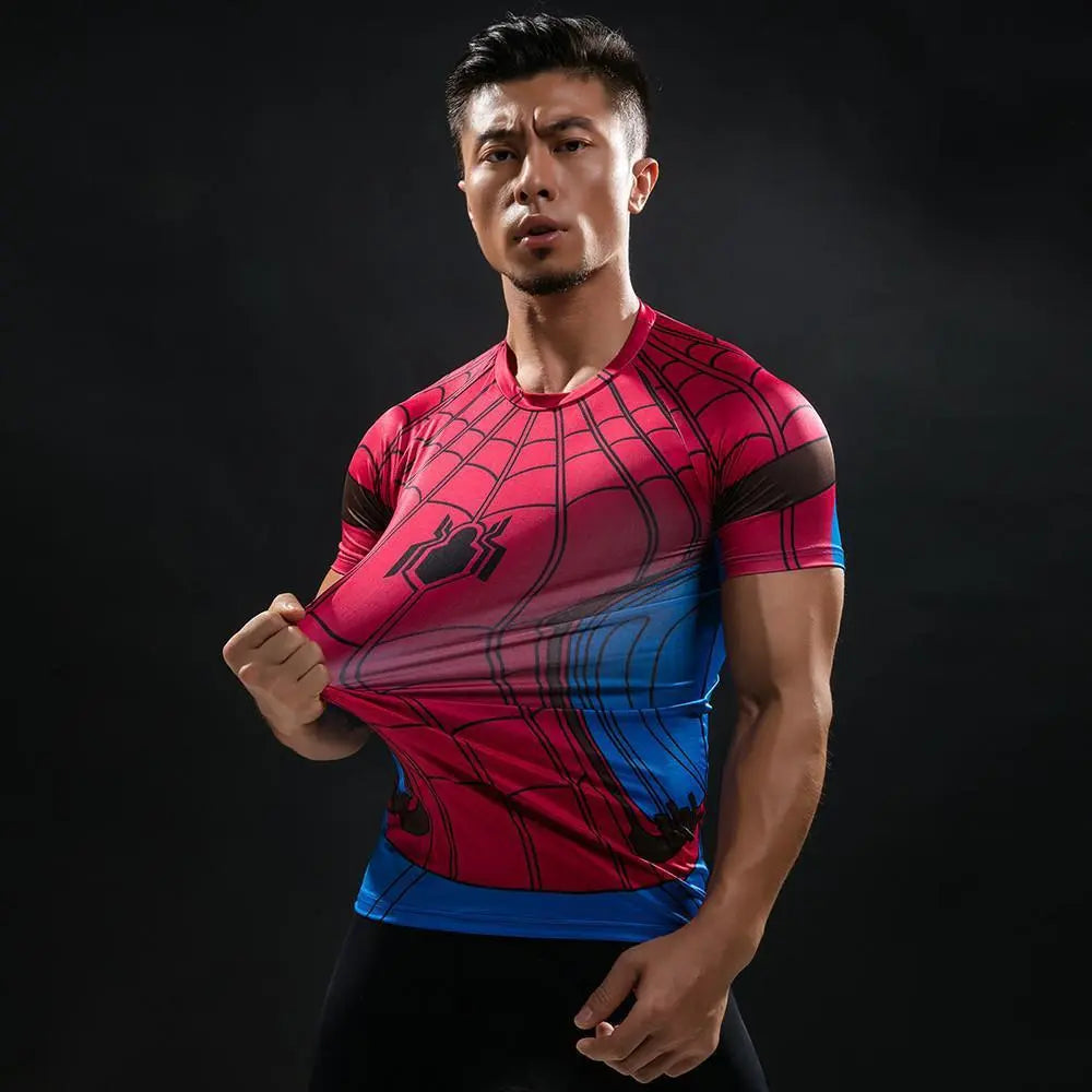 Spiderman "Classic" Compression Short Sleeve Rashguard-RashGuardStore
