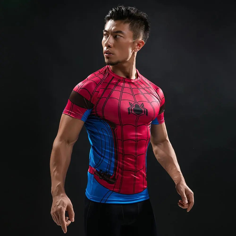 Spiderman "Classic" Compression Short Sleeve Rashguard-RashGuardStore