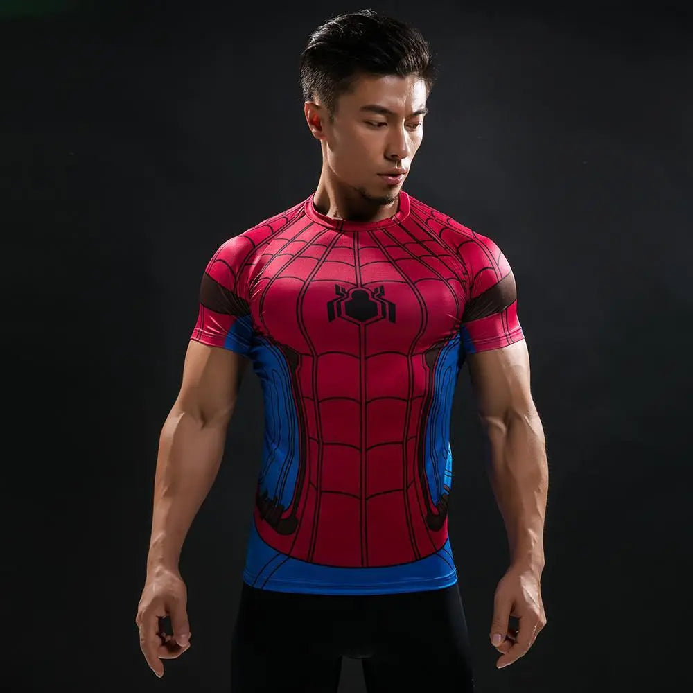 Spiderman "Classic" Compression Short Sleeve Rashguard-RashGuardStore