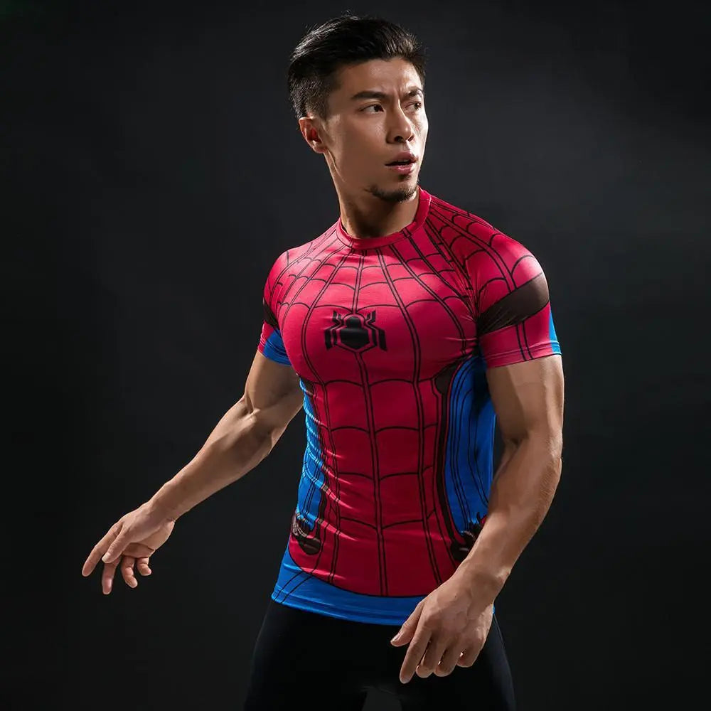 Spiderman "Classic" Compression Short Sleeve Rashguard-RashGuardStore