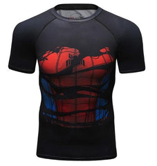 Spiderman Classic 'Hero Revealed' Compression Short Sleeve Rashguard-RashGuardStore