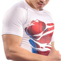 Spiderman Classic White 'Hero Revealed' Compression Short Sleeve Rashguard-RashGuardStore