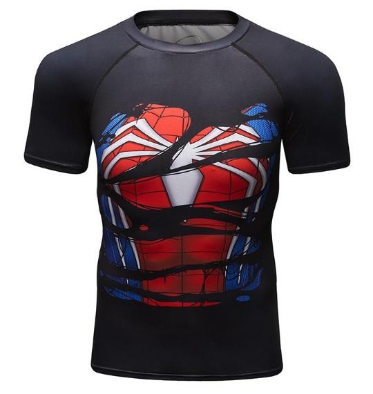 Spiderman 'Hero Revealed' PS4 Compression Short Sleeve Rashguard-RashGuardStore