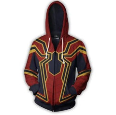 Spiderman 'Infinity War' Iron Spider Zip Up Hoodie-RashGuardStore