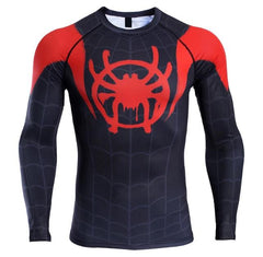 Spiderman 'Into The Spiderverse' Miles Morales Compression Long Sleeve Rashguard-RashGuardStore