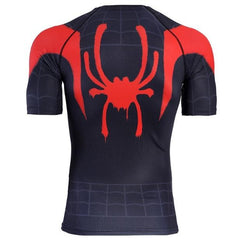 Spiderman 'Into The Spiderverse' Miles Morales Compression Short Sleeve Rashguard-RashGuardStore
