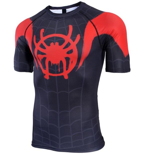 Spiderman 'Into The Spiderverse' Miles Morales Compression Short Sleeve Rashguard-RashGuardStore