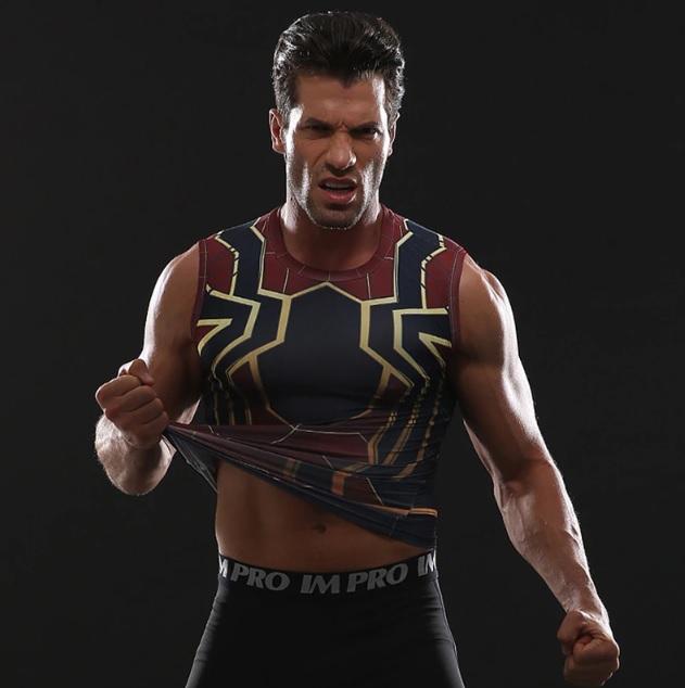 Spiderman "Iron Spider" Infinity War Compression Tank Top-RashGuardStore