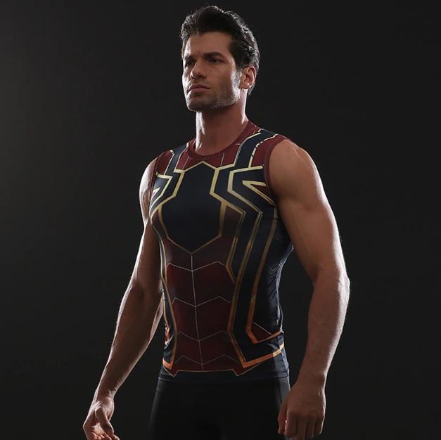 Spiderman "Iron Spider" Infinity War Compression Tank Top-RashGuardStore