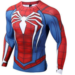 Spiderman "PS4 Advanced Suit" Long Sleeve Compression Rashguard-RashGuardStore