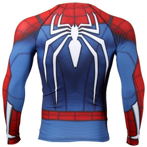 Spiderman "PS4 Advanced Suit" Long Sleeve Compression Rashguard-RashGuardStore