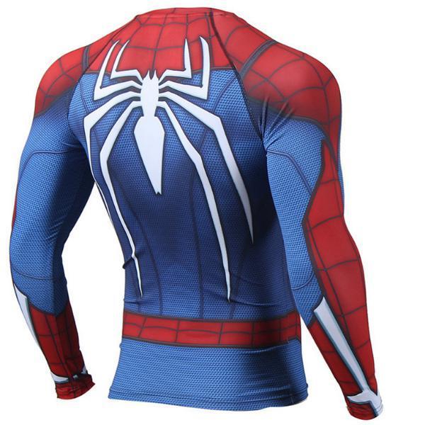 Spiderman "PS4 Advanced Suit" Long Sleeve Compression Rashguard-RashGuardStore