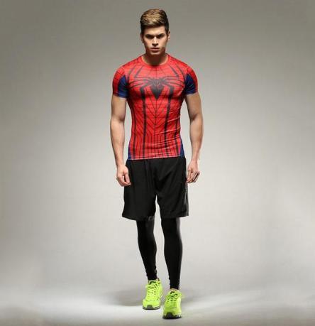 Spiderman "Sensational" Compression Short Sleeve Rashguard-RashGuardStore