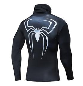 Spiderman "Spiderman 3" Long Sleeve Compression High Collar Rashguard-RashGuardStore