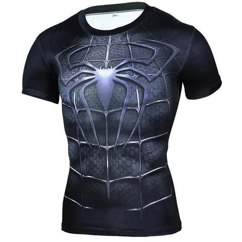 Spiderman "Spiderman 3" Short Sleeve Compression Rash Guard-RashGuardStore