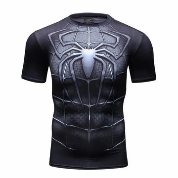Spiderman "Venom" Short Sleeve Compression Rash Guard-RashGuardStore