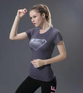 Supergirl 'Daughter Of Krypton' Compression Short Sleeve Rash Guard-RashGuardStore