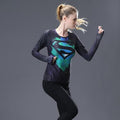 Supergirl 'Tie-Dye/Black' Compression Long Sleeve Rash Guard-RashGuardStore