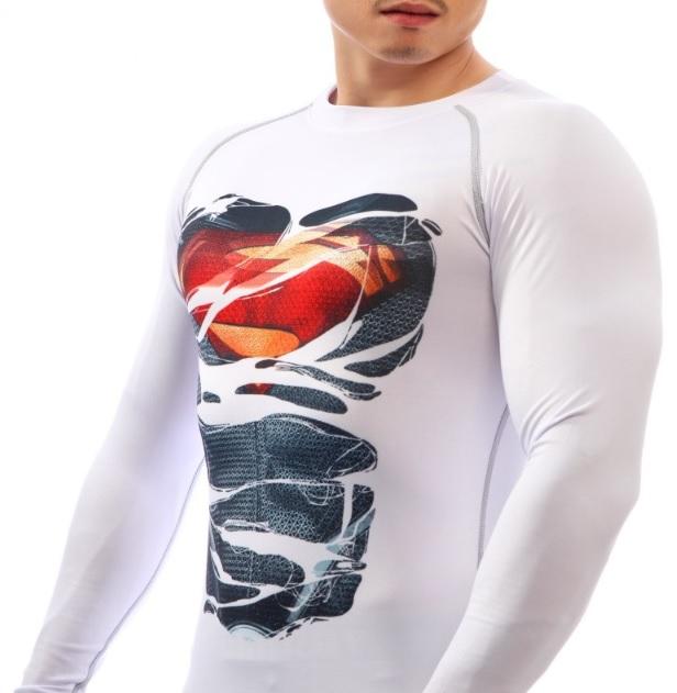 Superman "Dark Hero Revealed" Compression Long Sleeve Rashguard-RashGuardStore