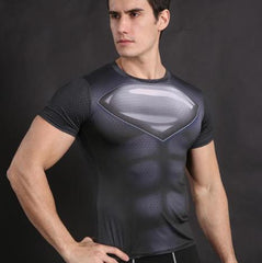 Superman "Flash Point" Compression Short Sleeve Rashguard-RashGuardStore