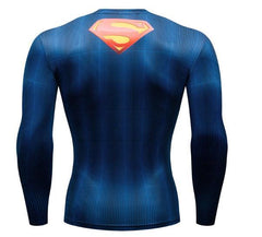 Superman "Powersuit Classic" Premium Dri-Fit Long Sleeve Rashguard-RashGuardStore