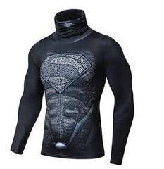 Superman "Son Of Superman" Long Sleeve Compression High Collar Rashguard-RashGuardStore