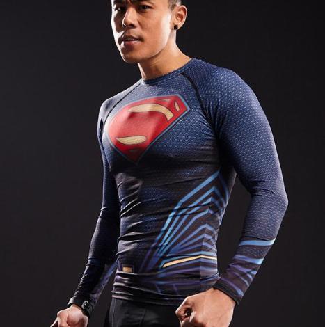 Superman "Young Justice" Long Sleeve Compression Rashguard-RashGuardStore