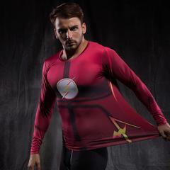 The Flash "Updated" Compression Long Sleeve Rash Guard Reverse/Dark/Classic-RashGuardStore