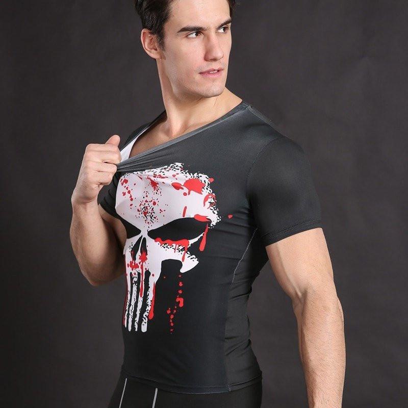 The Punisher "Blood" Short Sleeve Compression Rashguard-RashGuardStore