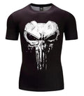 The Punisher 'Cracked Skull' Short Sleeve Compression Rashguard-RashGuardStore