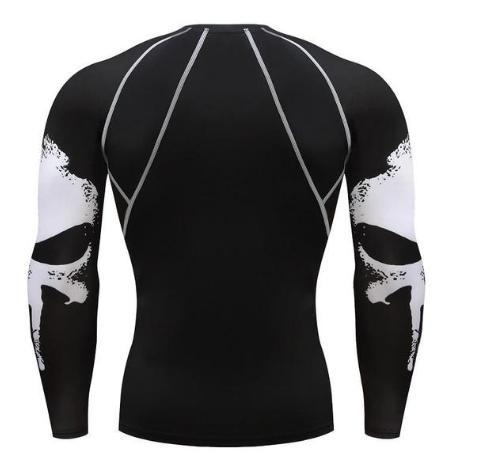 The Punisher 'Skull Sleeves' Long Sleeve Compression Rashguard-RashGuardStore