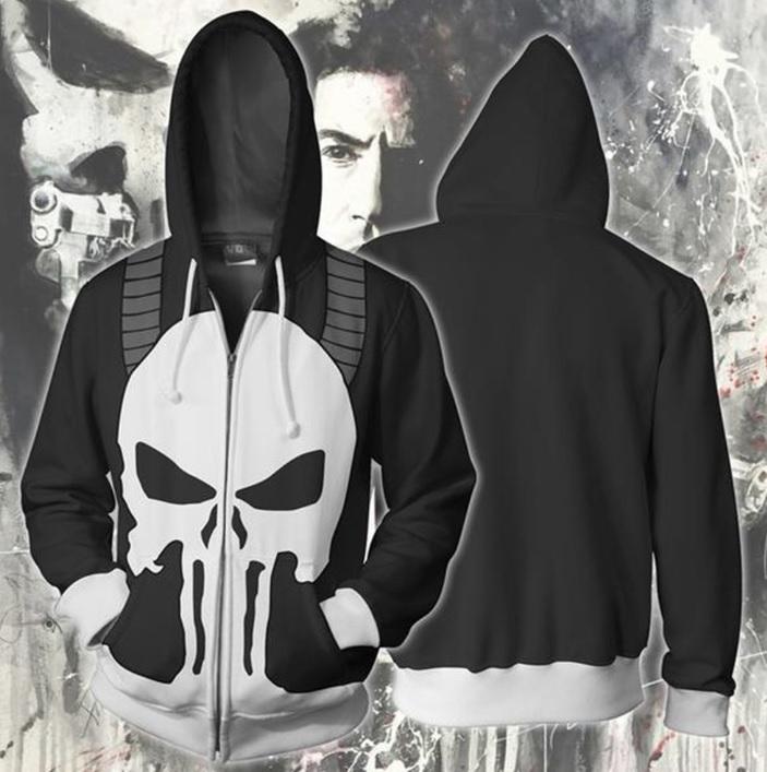 The Punisher Zip Up Hoodie-RashGuardStore