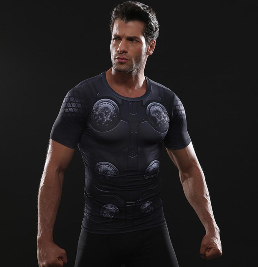 Thor 'Infinity War' Short Sleeve Compression Rash Guard-RashGuardStore