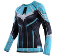 Women's Captain Marvel Carol Danvers 'Star Force' Kree Compression Long Sleeve Rashguard-RashGuardStore