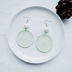 Lime Shaped Pendant Drop Earrings