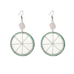 Lime Shaped Pendant Drop Earrings