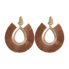 Tear Drop Fringe Tassel Earrings