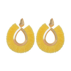 Tear Drop Fringe Tassel Earrings
