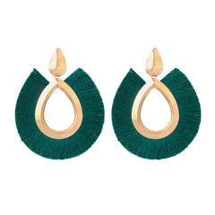 Tear Drop Fringe Tassel Earrings