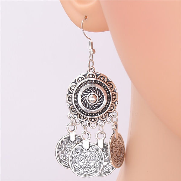 Vintage Palace Flower Coin Earring