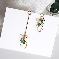 Rhinestone Charm Drop and Pendant Earrings