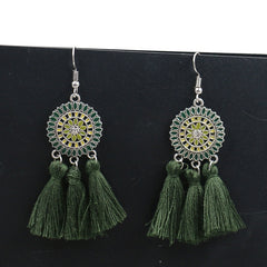 Bohemian Sunburst Fringe Tassel Earrings