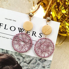 Round Hollow Mesh Dream Catcher Post Earrings