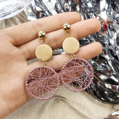 Round Hollow Mesh Dream Catcher Post Earrings