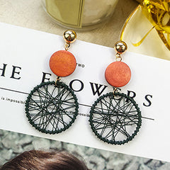 Round Hollow Mesh Dream Catcher Post Earrings