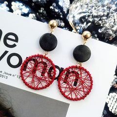 Round Hollow Mesh Dream Catcher Post Earrings