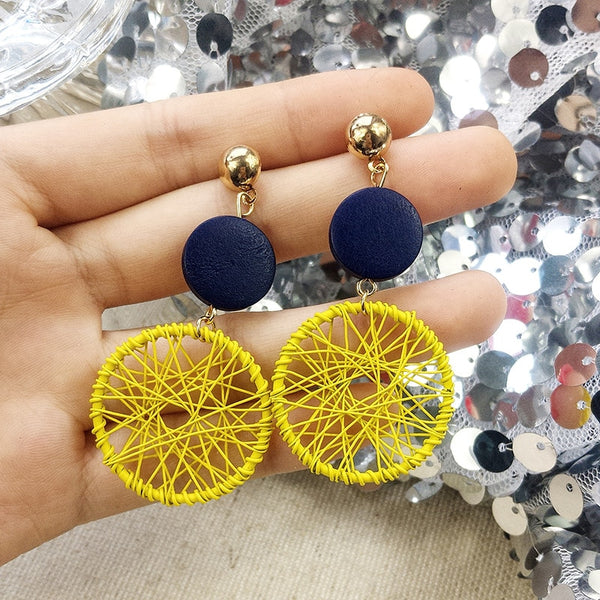 Round Hollow Mesh Dream Catcher Post Earrings