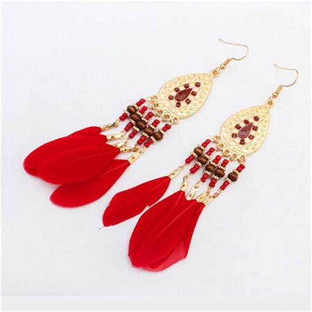 TearDrop Feather and Charm Earrings