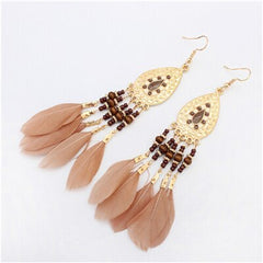 TearDrop Feather and Charm Earrings