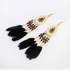 TearDrop Feather and Charm Earrings